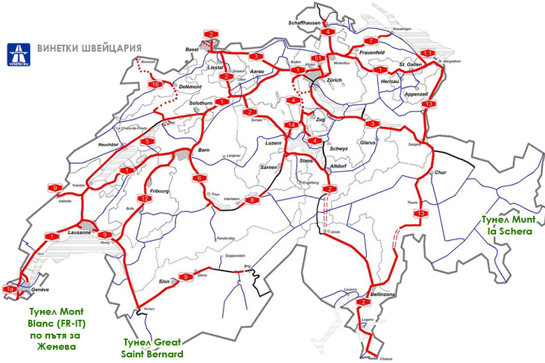 Swiss vignette map